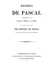 Cover of: Pensées de Pascal