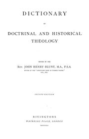Cover of: Dictionary of doctrinal and historical theology