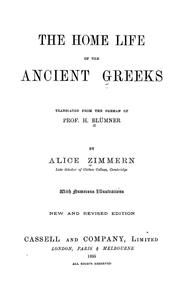 Cover of: The home life of the ancient Greeks by Hugo Blümner
