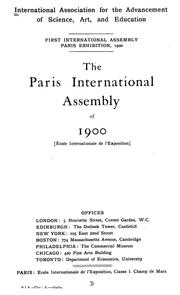 Cover of: The Paris International Assembly of 1900 by International Association for the Advancement of Science, Art and Education. International Assembly