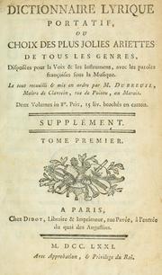 Cover of: Dictionnaire lyrique portatif by Jean Dubreuil