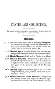 Special catalogue of the collection of antiquities exhibited by Signor Alessandro Castellani of Rome by Italian Centennial Commission.