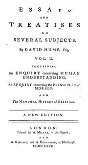 Cover of: Essays and treatises on several subjects: in two volumes