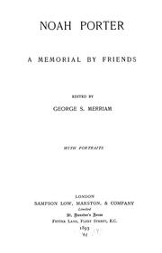 Cover of: Noah Porter: a memorial by friends