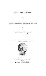 Cover of: Stone implements of the Potomac-Chesapeake tidewater province
