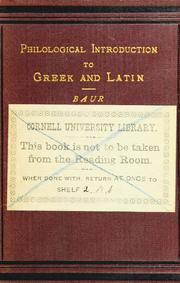 Cover of: A philological introduction to Greek and Latin for students