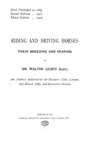 Riding and driving horses