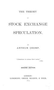Cover of: The theory of stock exchange speculation