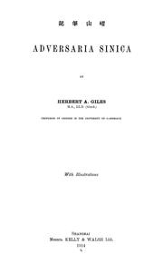 Cover of: Adversaria Sinica by Herbert Allen Giles