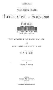 Cover of: New York State legislative souvenir