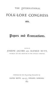 Cover of: Papers and transactions by International Folk-lore Congress (2nd 1891 London)