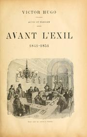 Cover of: Actes et paroles by Victor Hugo