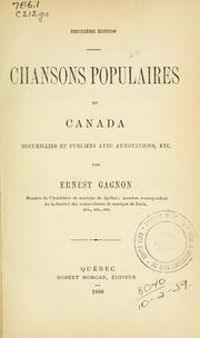 Cover of: Chansons populaires du Canada by Gagnon, Ernest