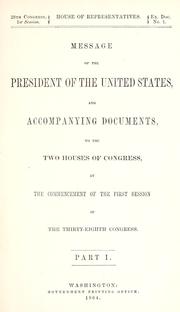 Cover of: Message of the President of the United States by United States. Department of State.