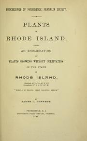 Cover of: Plants of Rhode Island by James L. Bennett