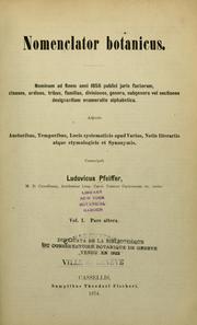 Nomenclator botanicus by Ludwig Georg Karl Pfeiffer