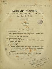 Cover of: Enumeratio plantarum quas in China boreali collegit Dr. Al. Bunge by Alexander von Bunge