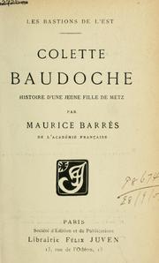 Cover of: Colette Baudoche, histoire d'une jeune fille de Metz