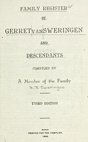 Swearingen family (Gerret Van Sweringen, 1636-1698) | Open Library