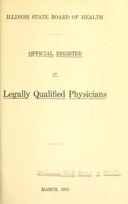 Cover of: Official register of legally qualified physicans, March 1915