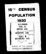 Cover of: 15th census, population, 1930. by 