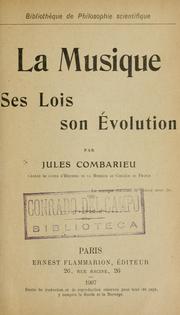 Cover of: musique, ses lois, son évolution