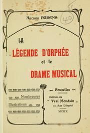 Cover of: La légende d'Orphée et le drame musical.