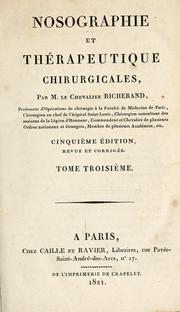 Nosographie et thapeutique chirurgicales by Anthelme Richerand