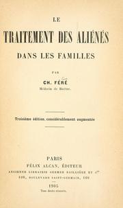 Cover of: Le traitement des ali dans les familles by F Ch.