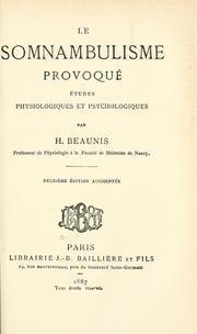 Cover of: Le somnambulisme provoqu by Henri Étienne Beaunis