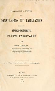 Cover of: Contribution l'ude des convulsions et paralysies lis aux mingo-enchalites fronto-pariales