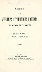 Cover of: Moire sur les affections syphilitiques proces des centres nerveux