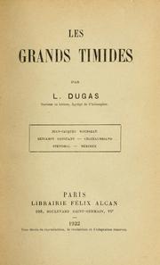 Cover of: Les grands timides by Ludovic Dugas