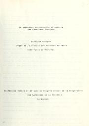 Cover of: La promotion individuelle et sociale des Canadiens française.