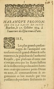 Harangve Prononcee En La Salle Dv petit Bourbon by Roncherolle, Pierre de baron du Pont Saint Pierre