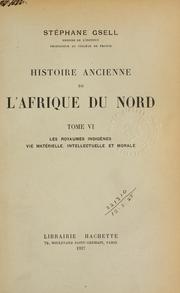 Cover of: Histoire ancienne de l'Afrique du nord.