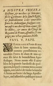 Cover of: Lettre de Nostre S. Pere le Pape, escrite a Messievrs dv clergé deputez aux Estats de ce Royaume by Catholic Church. Pope (1605-1621 : Paul V)