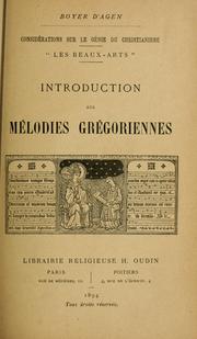 Cover of: Considérations sur le génei du christianisme: "Les beaux-arts."  Introduction aux mélodies grégoriennes