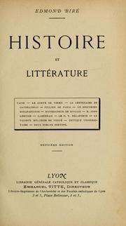 Cover of: Histoire et littérature