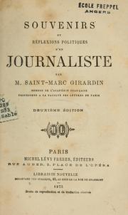 Cover of: Souvenirs et réflexions politique d'un journaliste.