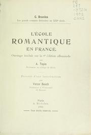 L' École romantique en France by Georg Morris Cohen Brandes