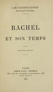 Cover of: Rachel et son temps