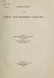 Genealogies of the Lewis and kindred families