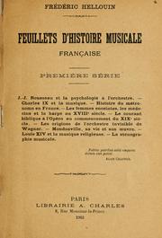 Feuillets d'histoire musicale française by Frédéric Hellouin