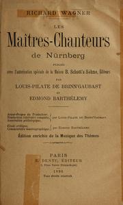 Cover of: Les maîtres-chanteurs de Nürnberg. by Richard Wagner