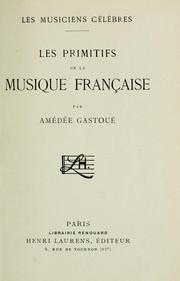 Cover of: Les primitifs de la musique française.