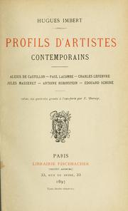 Profils d'artistes contemporains by Imbert, Hugues