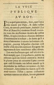 Cover of: La voix publicque, av Roy.