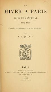 Cover of: Un hiver à Paris sous le consulat, 1802-1803. by Johann Friedrich Reichardt