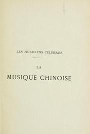 Cover of: musique chinoise: étude critique.